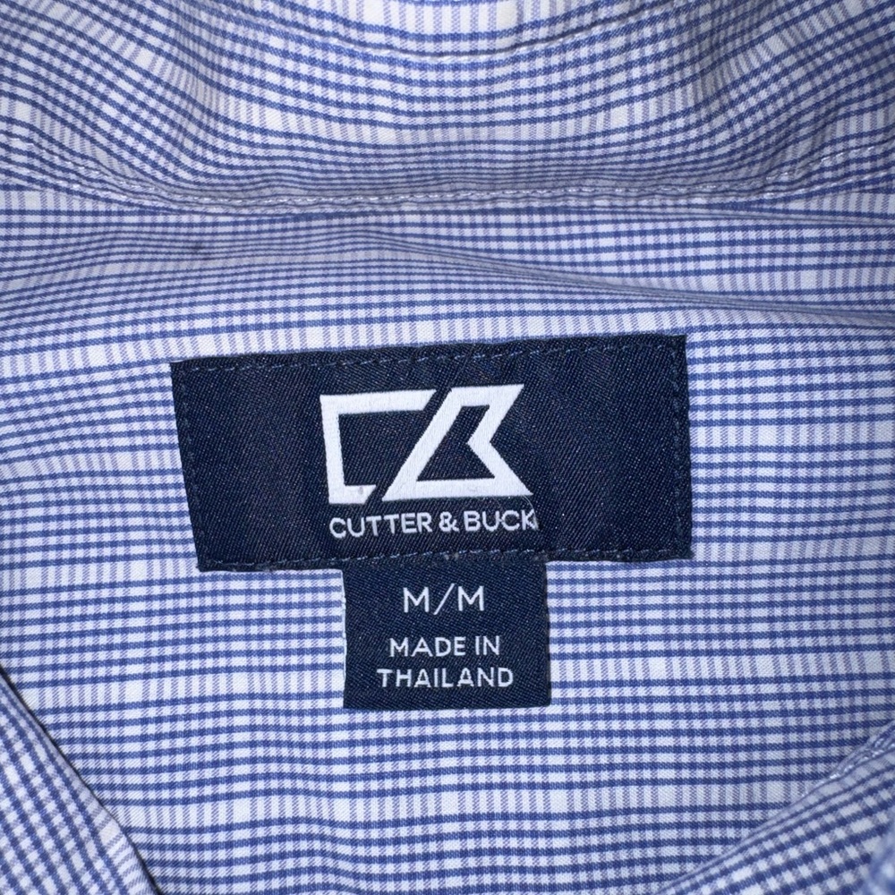 Cutter & Buck Men's Blue Plaid Shirt
